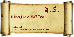 Mihajlov Sára névjegykártya